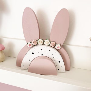 Stackable Bunny Rainbow | Nursery Decor | Shelf Decor