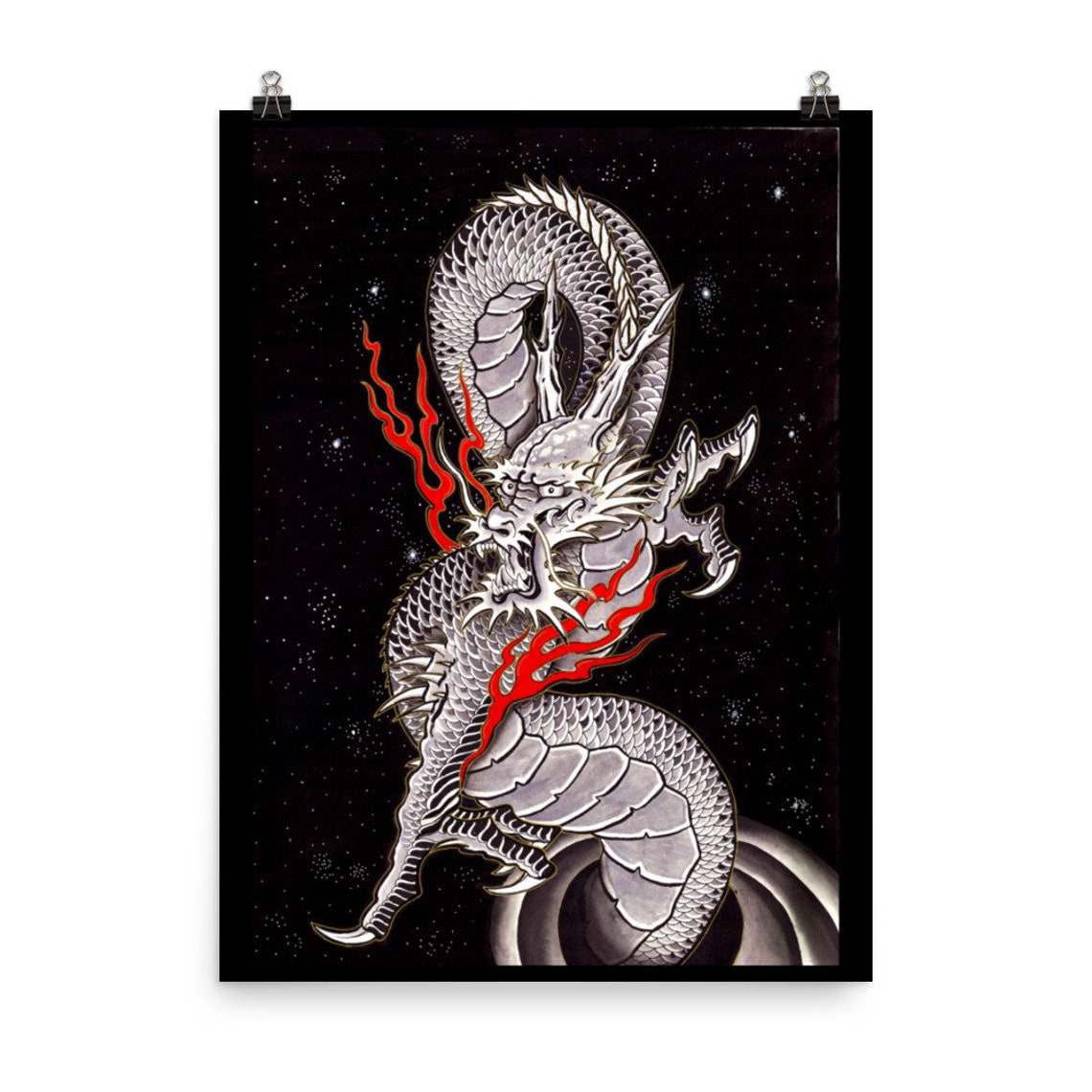 Dragon Poster / Print / Art / Wall / Japanese / Canvas / Etsy