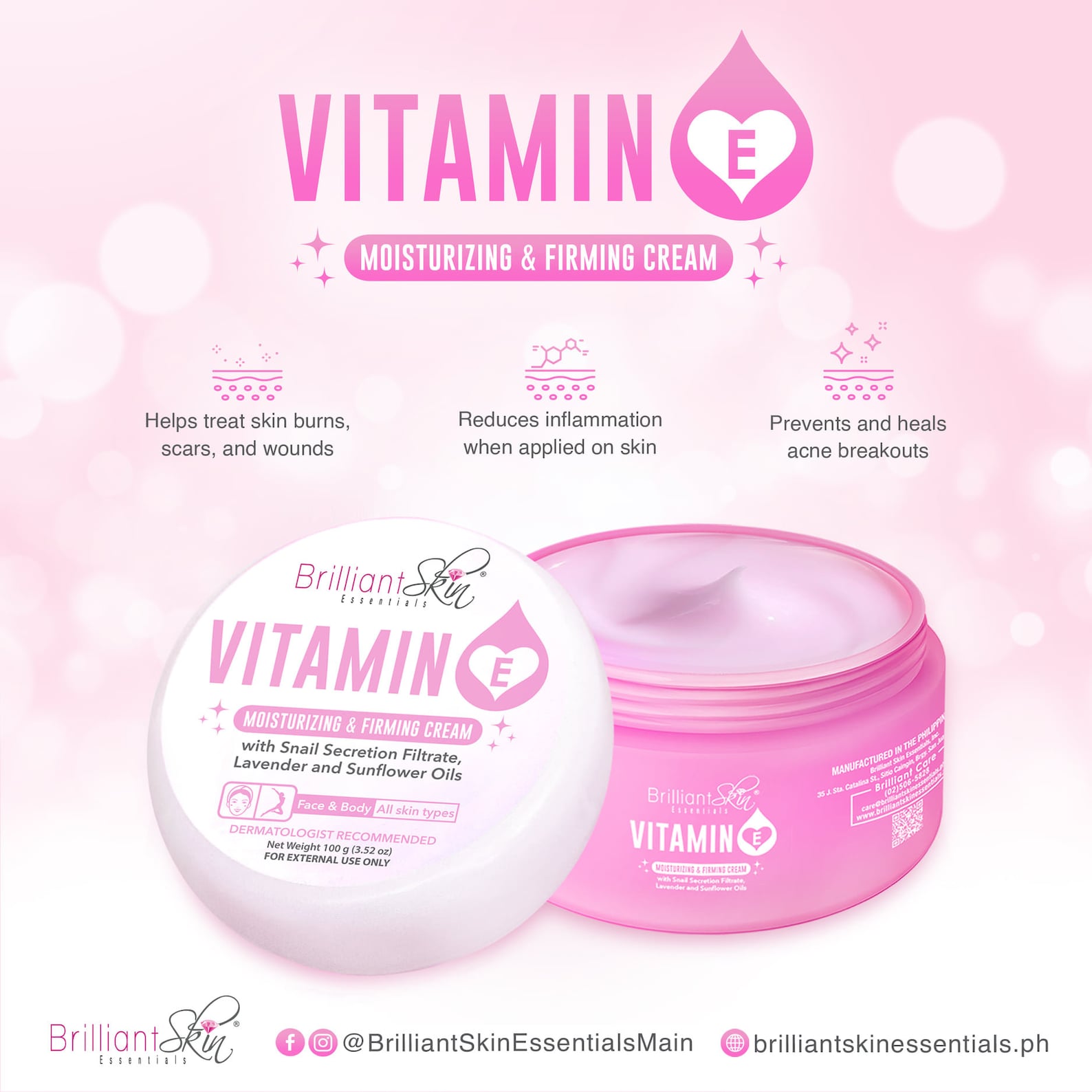 Brilliant Skin Vitamin E Cream Moisturizing & Firming Etsy