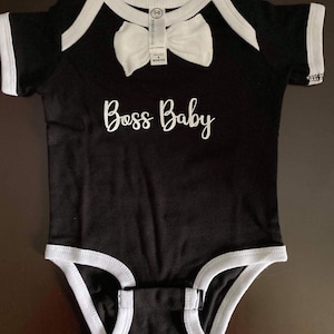 Black Boss Baby Onesie with Bow tie 6months | Etsy