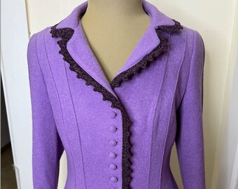 Rena Lange for Bergdorf Goodman Peplum Purple Jacket Size Medium
