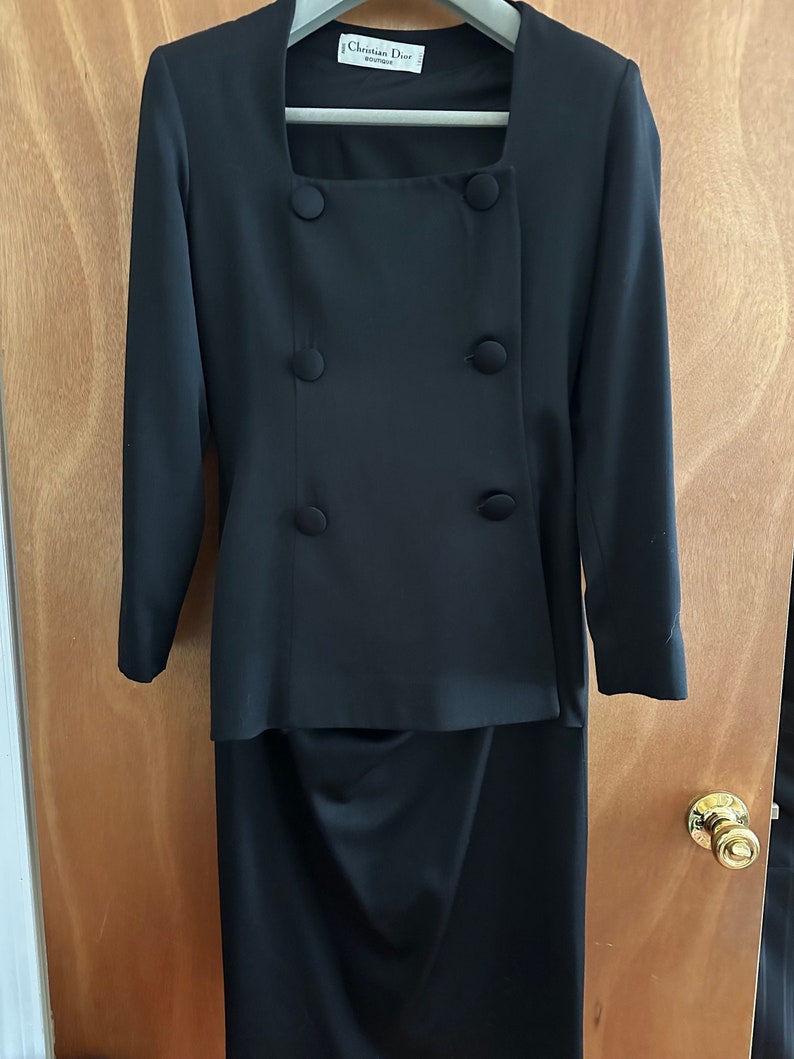 Christian Dior Black Double Breasted Dress