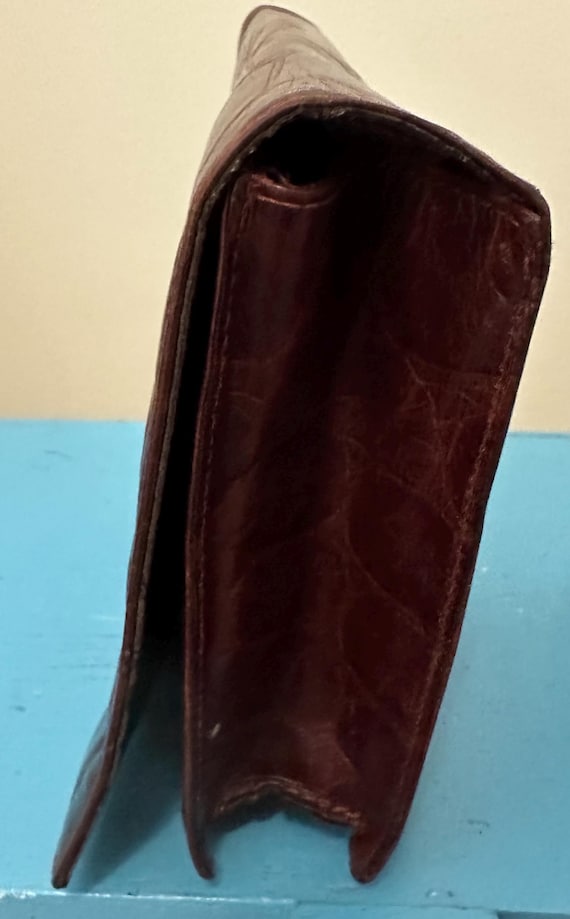 Ann Taylor Vintage Brown Croc Embossed Leather Cr… - image 4