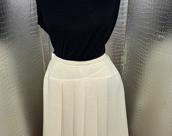 Vintage Caroline Rohmer For Jeremy D. Off-white Pleated Long Skirt - Size 42