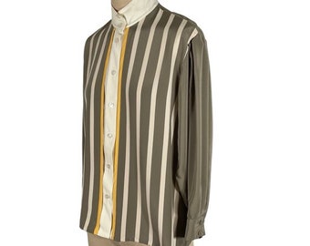 Louis Feraud Striped Blouse Made In West Germany  Size 10