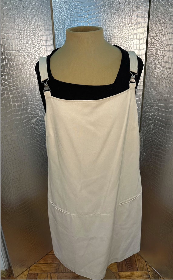DKNY Jeans 1990's Overalls Dress -Cream Size 12