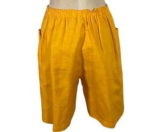 Nancy Heller Yellow Linen Culottes Size US Medium