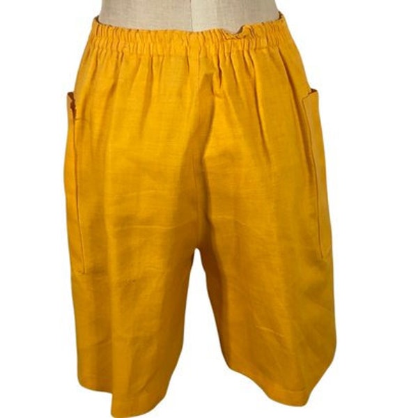 Nancy Heller Yellow Linen Culottes Size US Medium