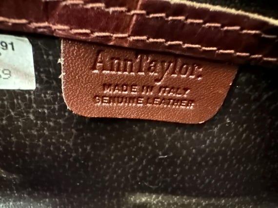 Ann Taylor Vintage Brown Croc Embossed Leather Cr… - image 9