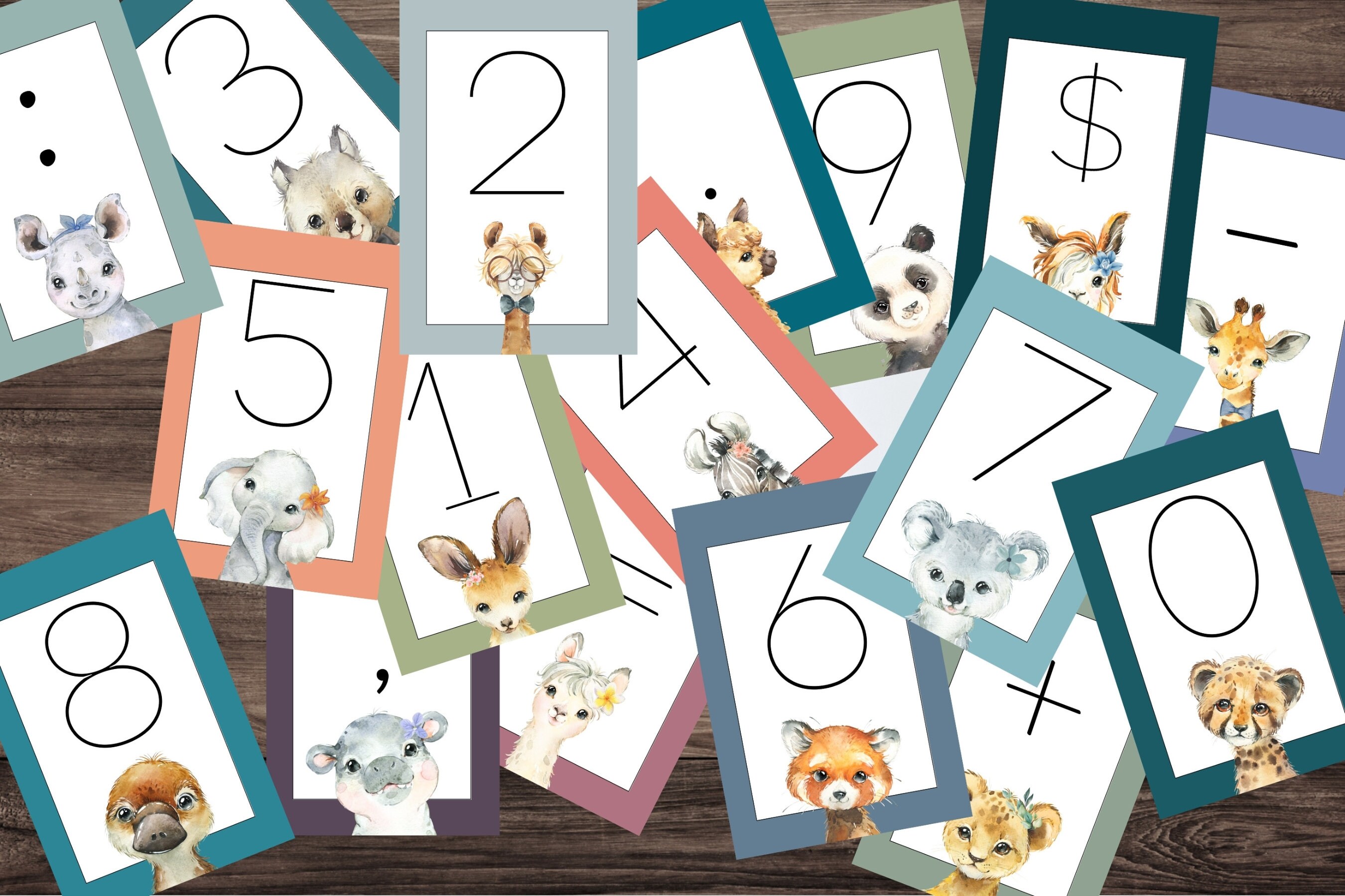 Math Waterproof Waterproof NUMBERS FLASHCARDS SET, Unrippable Cards, Educational Math ...