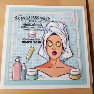 Happy birthday decoupaged card - beauty routine