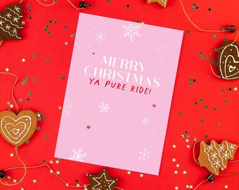 Merry Christmas Ya Pure Ride A6 Christmas Card