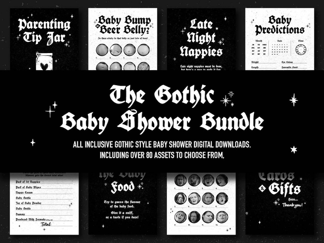 Inclusive Gothic Baby Shower Bundle Etsy