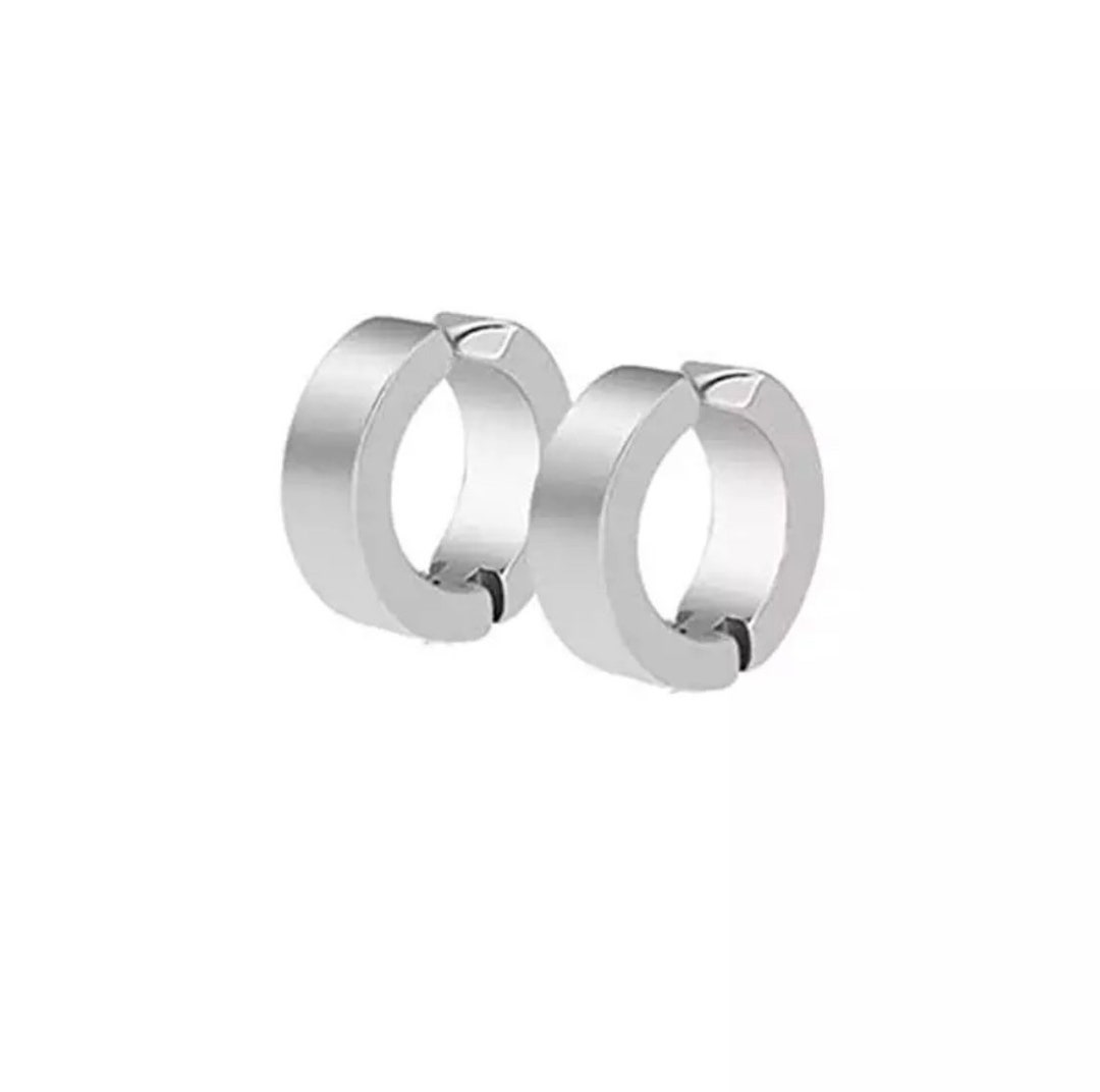 1 Pair Stainless Steel Clip on Hoop Earrings Nonpiercing Fake Etsy UK