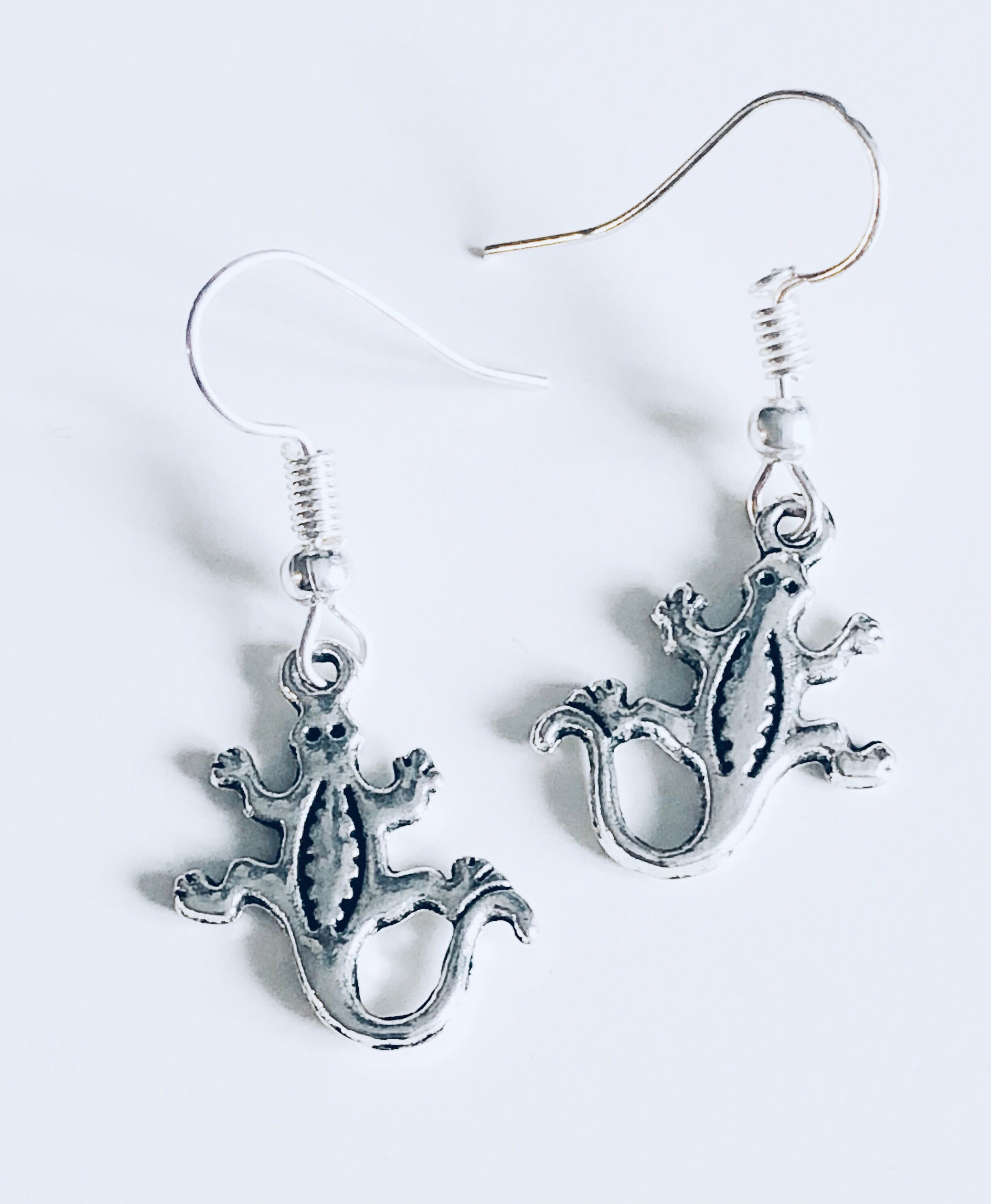 Lizard Charm Earrings handmade jewellery cute gift Etsy