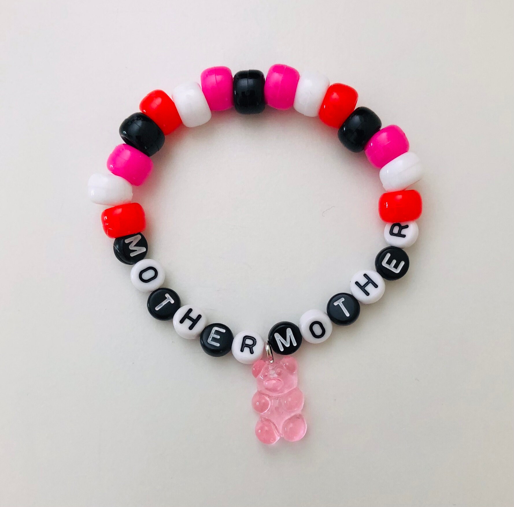 Mother Mother kandi bracelet gummy bear charm handmade Etsy