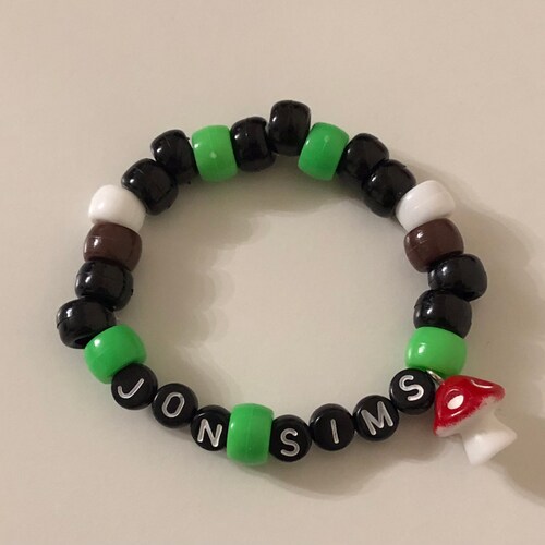 Kandi Bracelet cryptid With Mushroom Charm Handmade Etsy