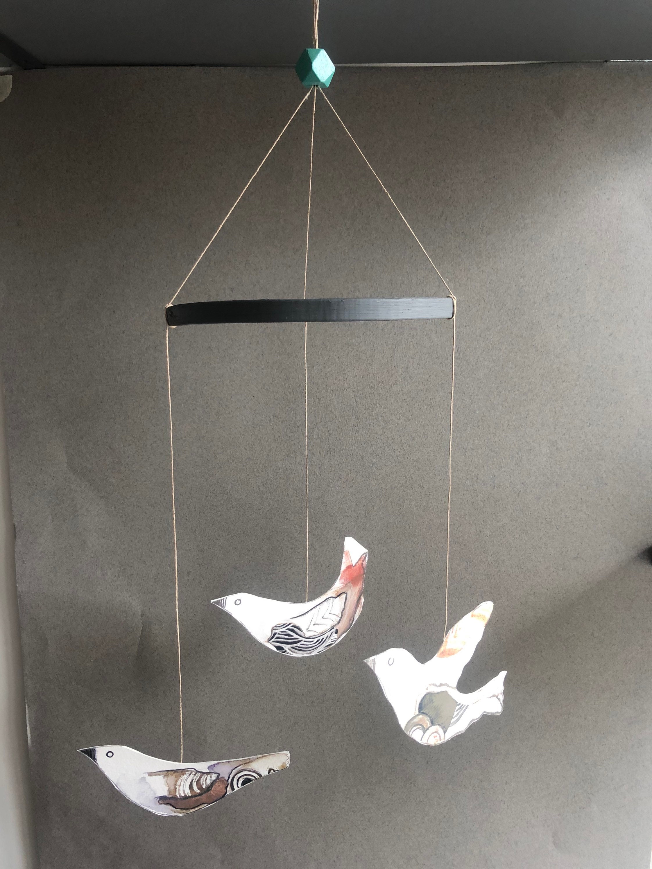 Mobile Bébé Oiseaux en Papier, Cadeau Naissance, Baby Shower