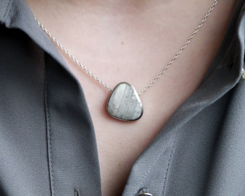 Scottish Skye Marble Sterling Silver Island Pendant