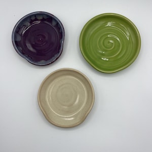 Spoon Rest, Purple, Tan, Green