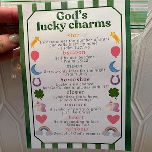 God&#39;s Lucky Charms Christian St. Patrick&#39;s Day Printable Favor Tag