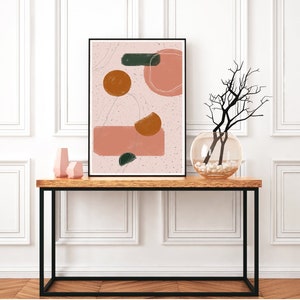 Minimal Shapes Art Print: Earth Tones Beige Background (Digital Download)