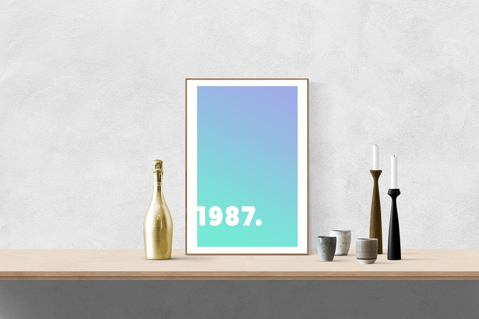 Impression d'affiche Gradient Prism Year, Art Mural Personnalisé, Style Des Années 2000, Cadeau Arc-
