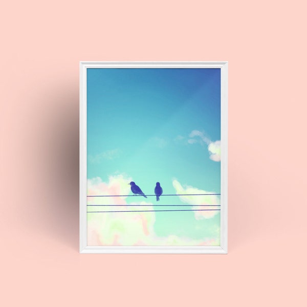 Birds on Power Line Etsy
