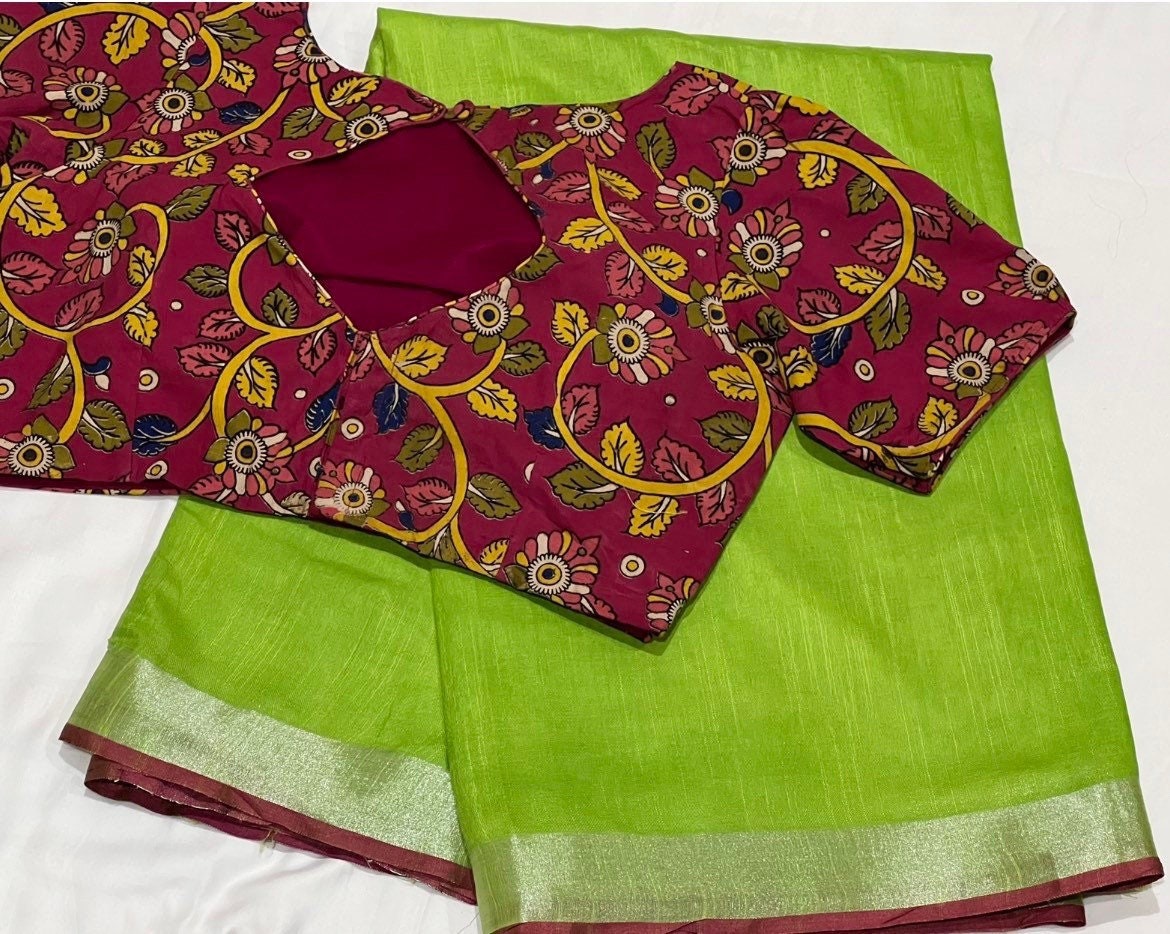 Buy Linen Saree Starting Rs 895 Only With Blouse In Wholesale Rates -  Kiran's Boutique