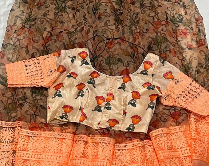 Floral organza Saree with blouse