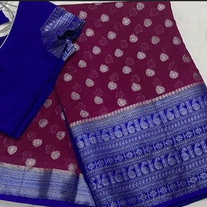 Banarasi Soft Silk Saree with blouse
