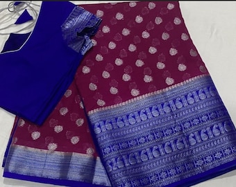 Banarasi Soft Silk Saree with blouse