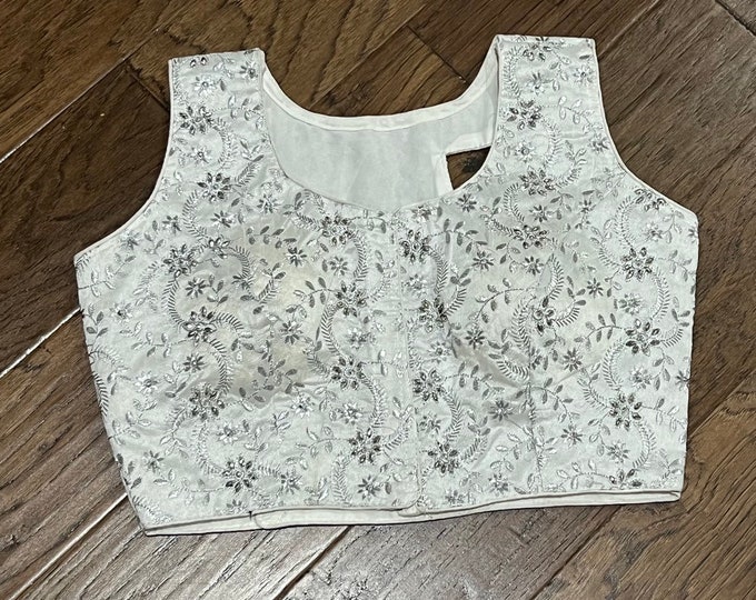 Beautiful readymade Embroidery blouse - short sleeves inside