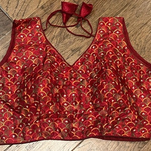 Beautiful  Embroidery silk Blouse Size 34-42