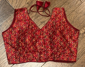 Embroidered Silk Blouse: Size 34-42