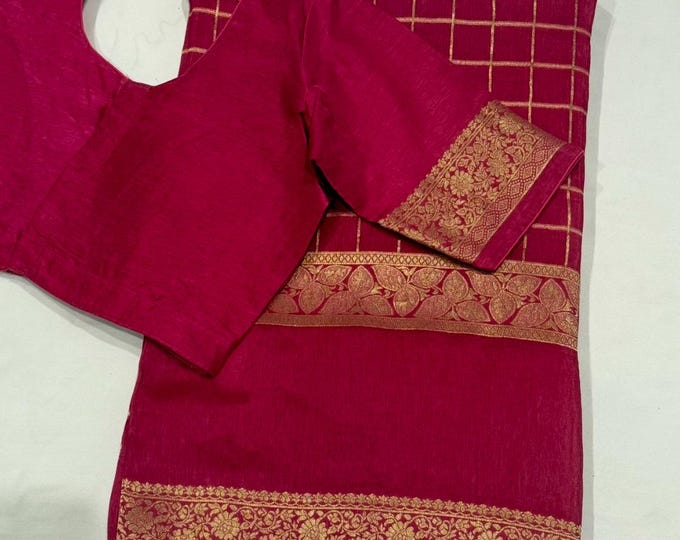 Exquisite Munga Benarasi Saree – Blouse Size 34 (Extends to 42) – Ready to Ship from Texas, USA