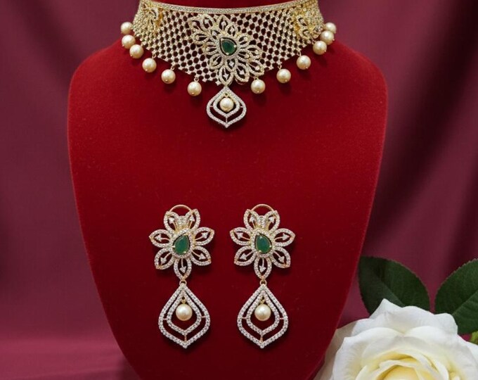 AD Choker and Earrings Set