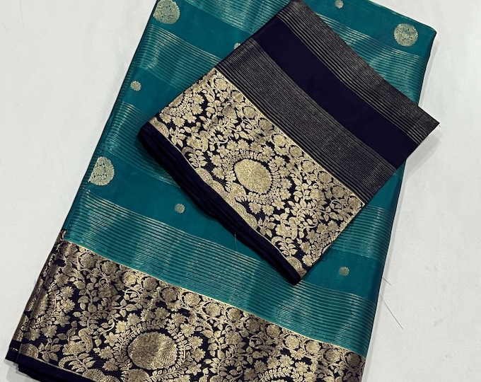 Handloom Pure Silk  Kanchipuram Silk Saree With  Unstitched Blouse