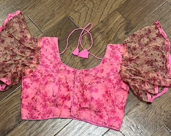 Readymade Floral Organza designer’s Blouse - 5 optional colors