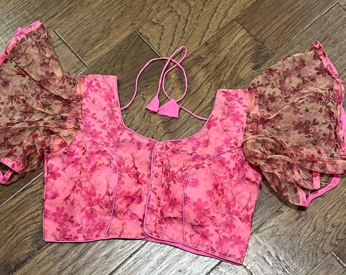 Readymade Floral Organza designer’s Blouse - 5 optional colors