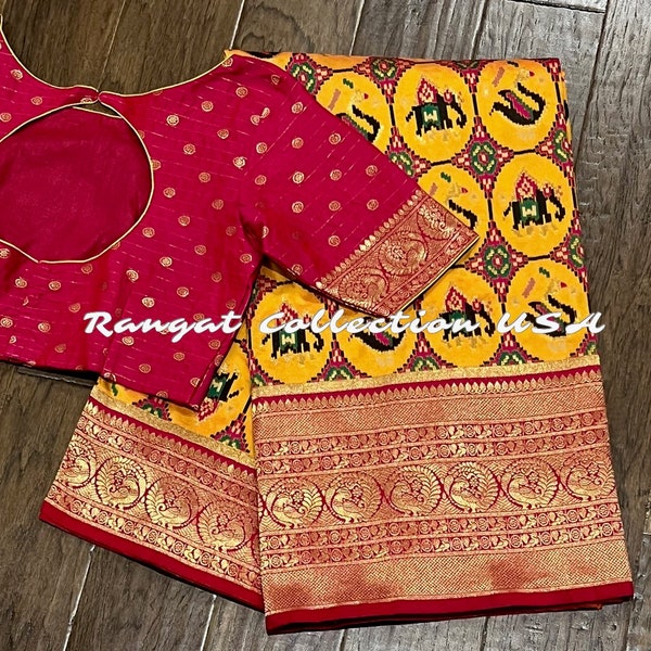 Elegant Traditional Silk Saree with Patola Print main image 0