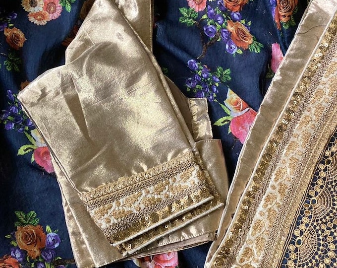 Party wear Saree with stitched blouse