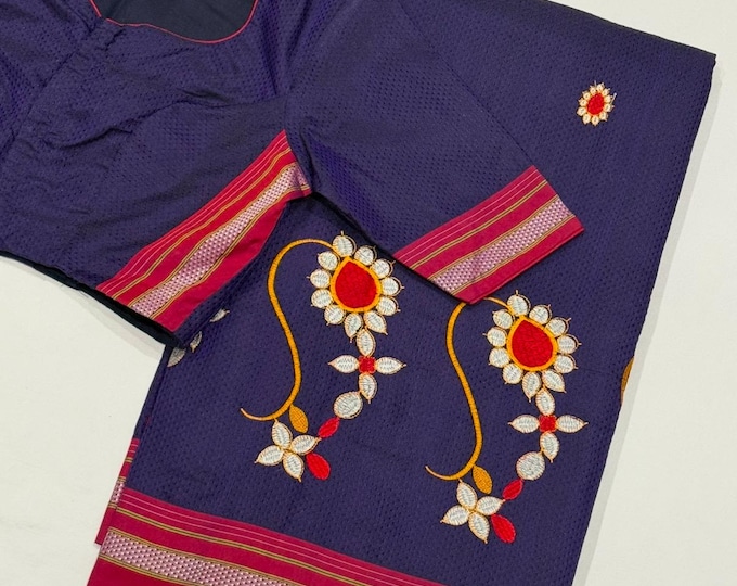 Gorgeous Khun Embroidery Saree with Blouse | Sizes 32-42 | Fall & Pico Done