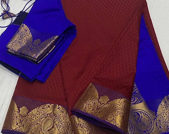 Handloom Soft Silk saree with blouse
