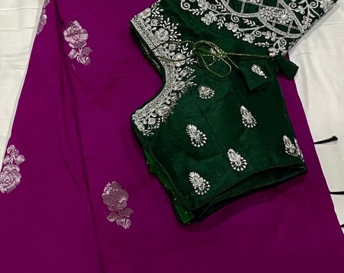 Handloom Bengali Silk Saree  with Blouse