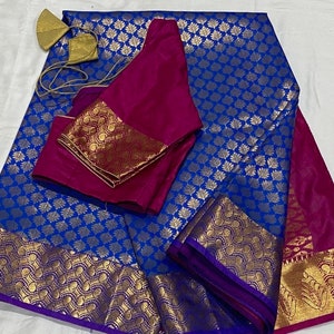 Handloom Soft Silk saree with blouse