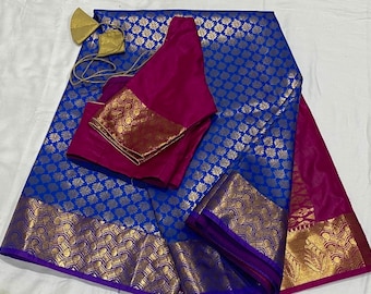 Handloom Soft Silk saree with blouse