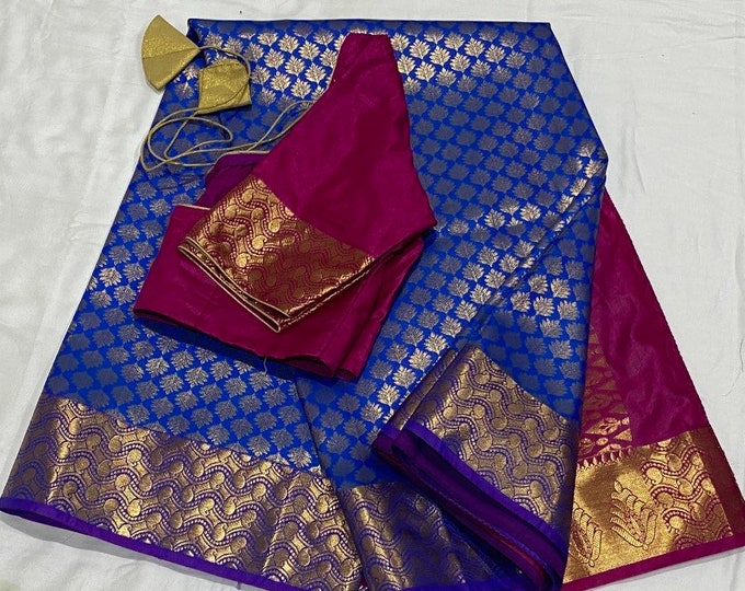 Handloom Soft Silk saree with blouse