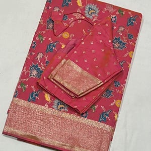 Paithani Silk Saree with Stitched Blouse (Fits Up to Size 42)