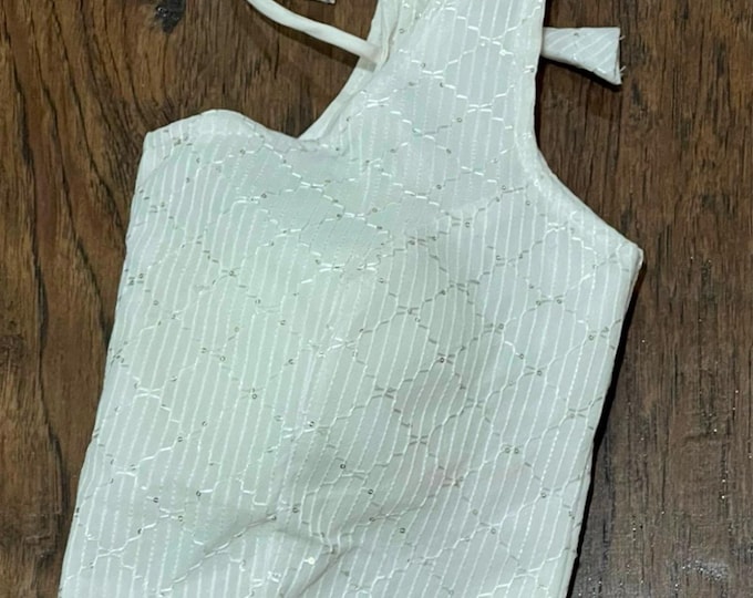 White Silk Readymade Saree Blouse